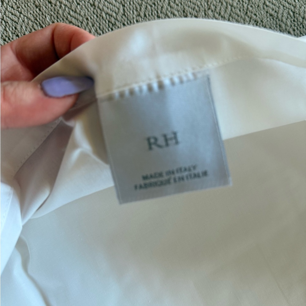 (1) Italian White Hotel Satin Stitch Pillowcase Sham Standard 20”W x 28”L 20x28 - Picture 4 of 4